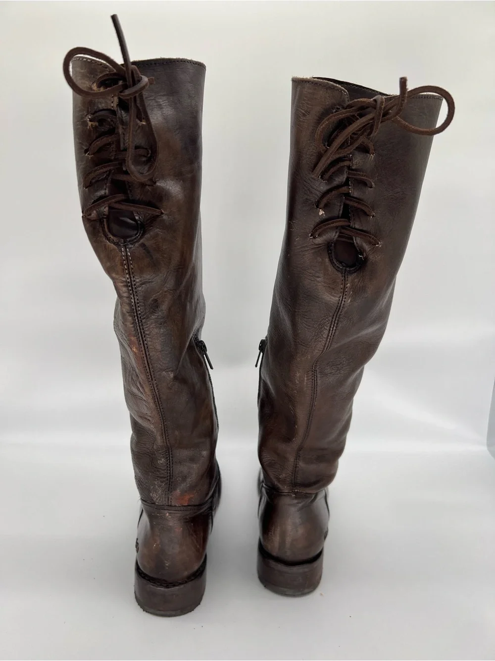 BED|STU Tall Manchester Distressed BrownLeather Boots
